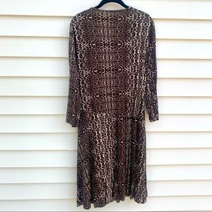 Garnet Hill Briana Knit Dress size XL (16-18) in Ocelot Print